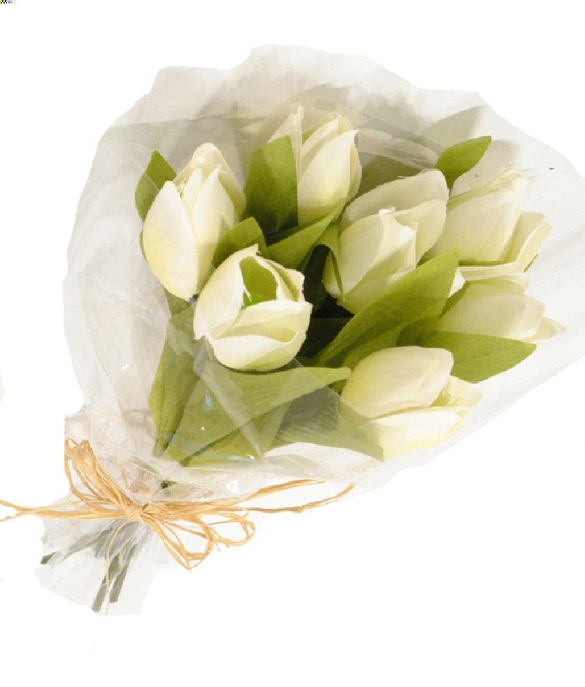 1203080.jpg Ramo de tulipanes crema - Ø11x30cm - Imagen 1
