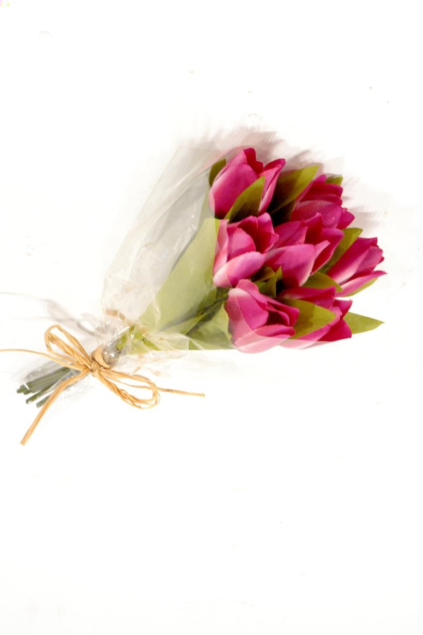 1203086.jpg Ramo de tulipanes fucsia - Ø11x30cm - Imagen 1