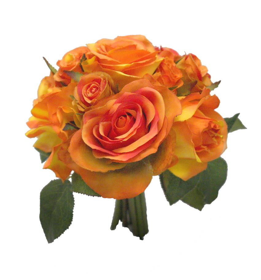 1250563.jpg Bouquet de rosas Fresh naranja - Ø20x23cm - Imagen 1