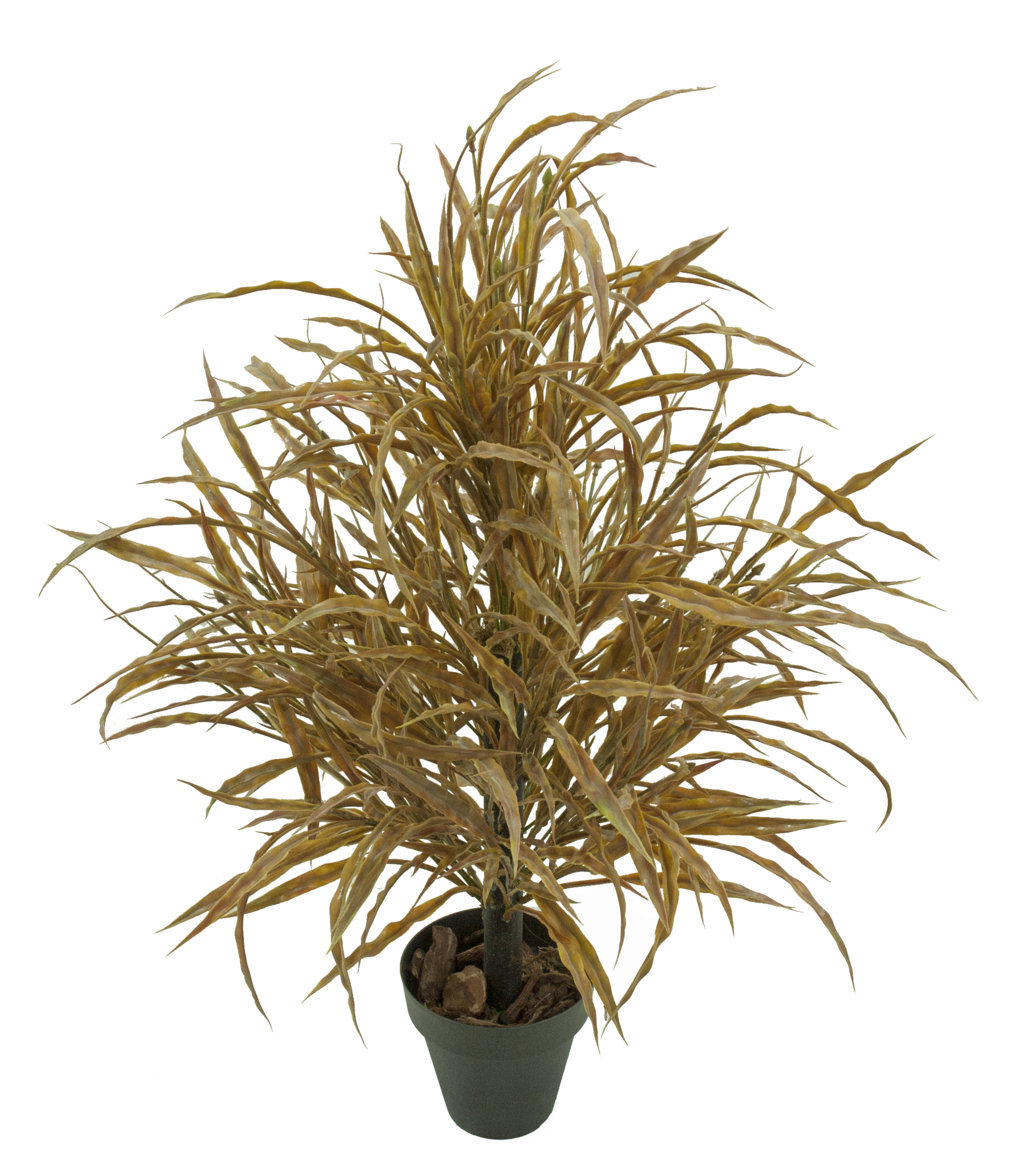 1275674C.jpg Arbusto Hierba rio ocre plastico con maceta -75cm. - Imagen 1