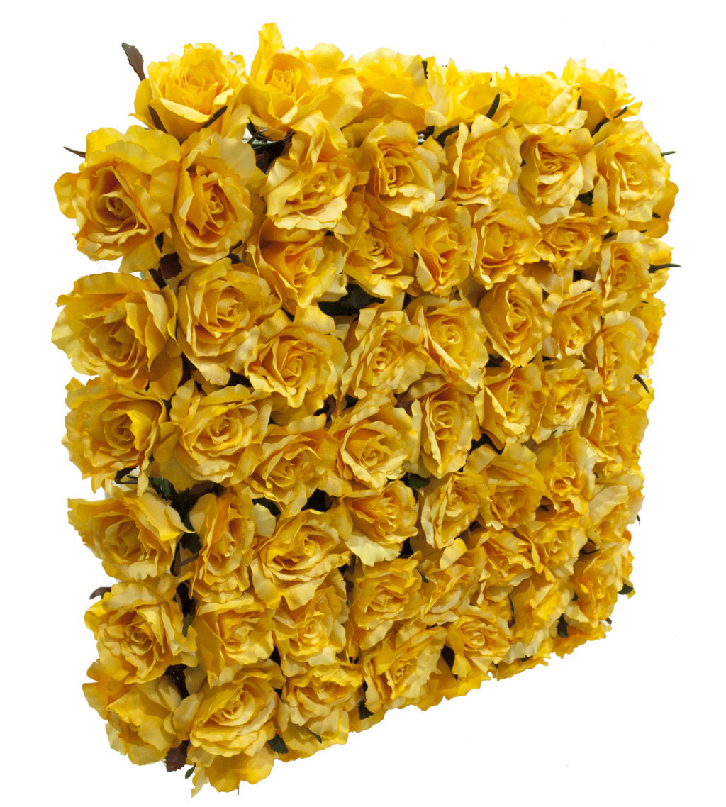 4716850A.jpg Mural de rosa amarilla - 62x62x11cm - Imagen 1