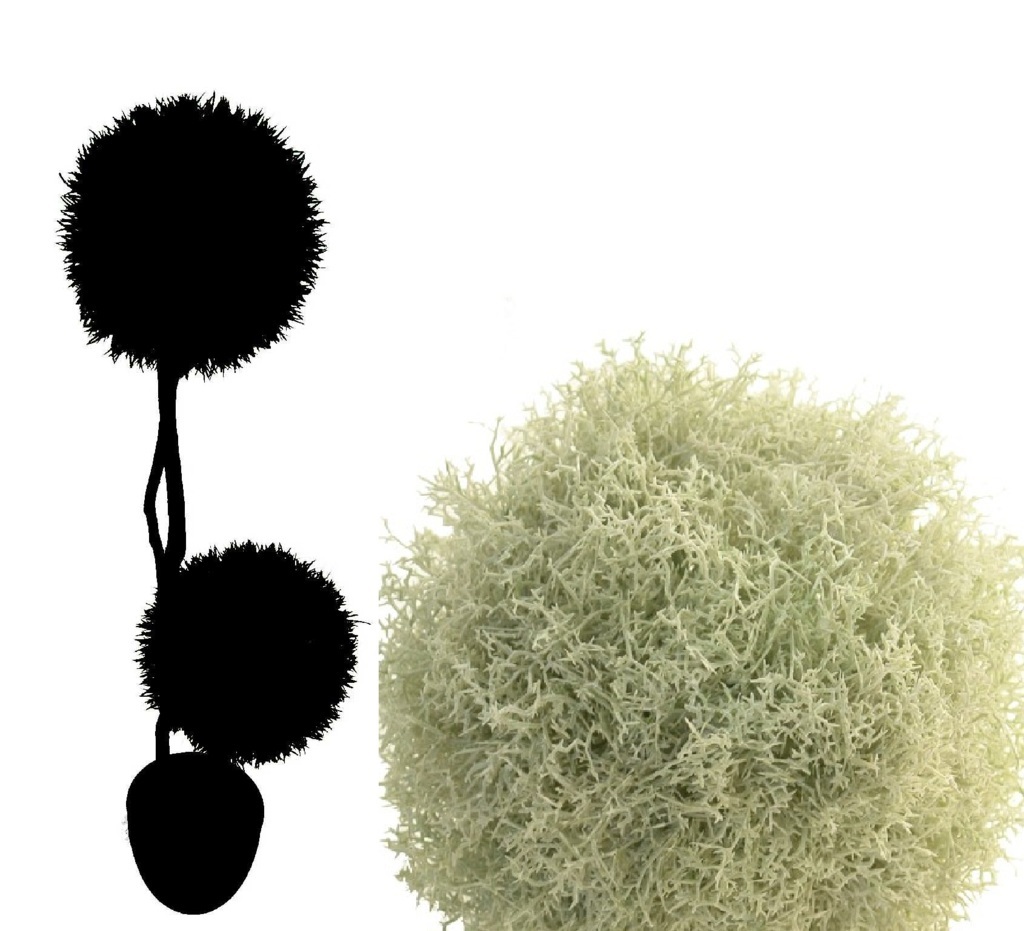 4751140.jpg arbol de alga crema 2 bolas - Ø25x110cm - Imagen 1