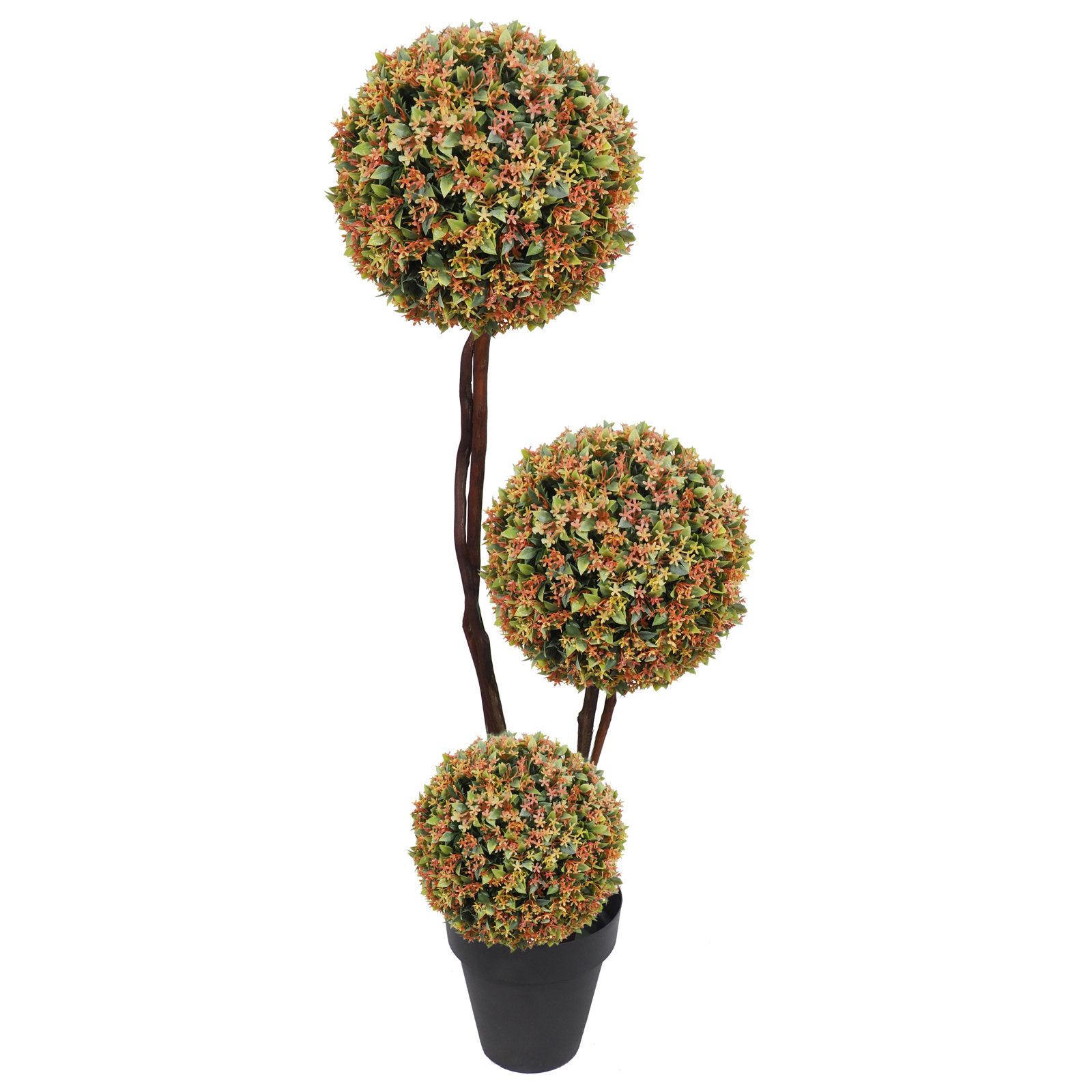4752521U.jpg Arbol flor silv. naranja 3 Bolas Ø25/30/35 (140cm) - Imagen 1