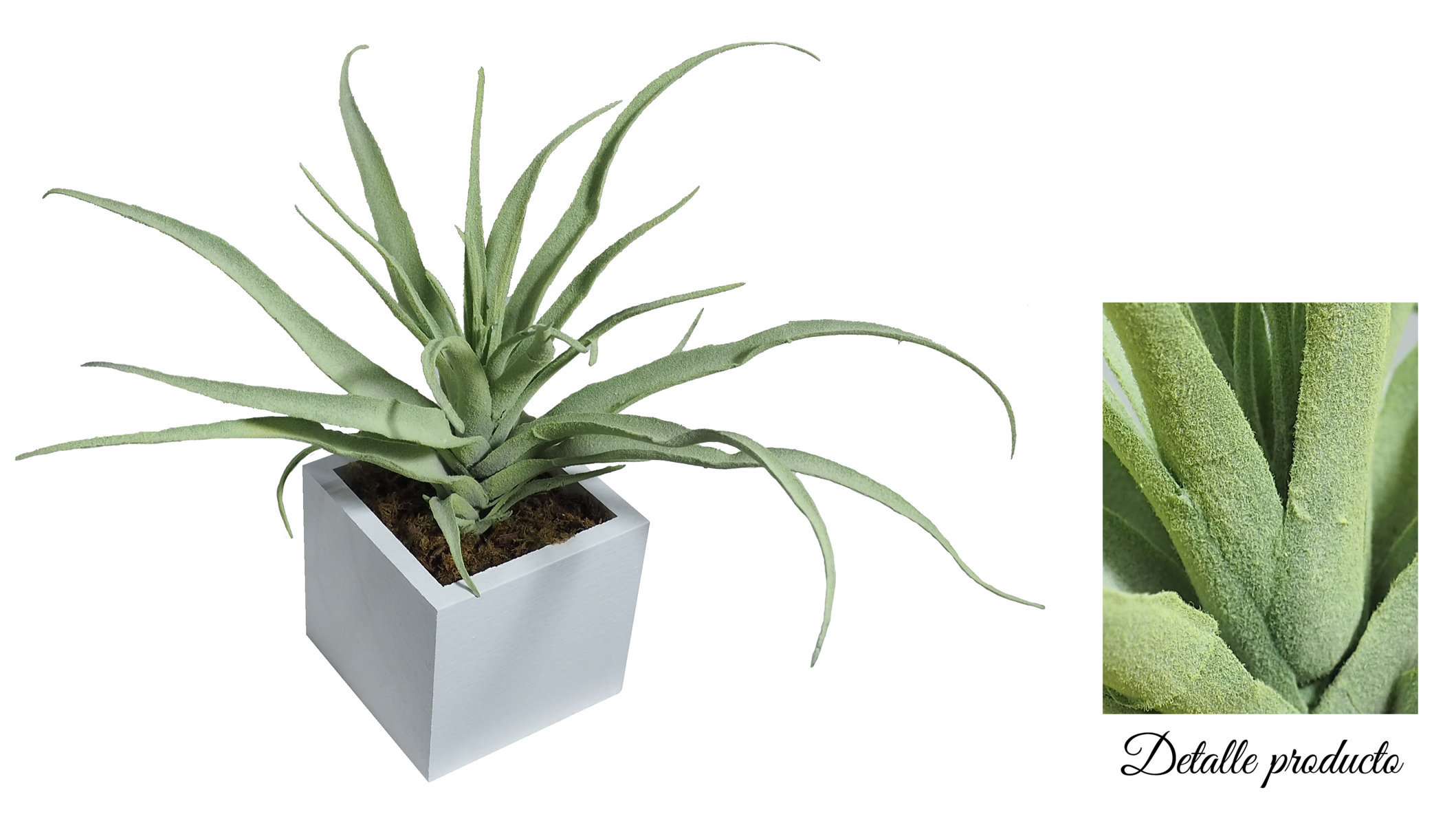 4880079B.jpg Base Blanca Tillandsia Gris Floca Ø30 - 8x8x20cms - Imagen 1